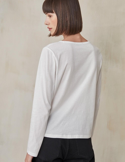 Tee Shirt Cathia Blanc 100% Coton Ecru | Femme Harris Wilson Tee-shirts & Tops