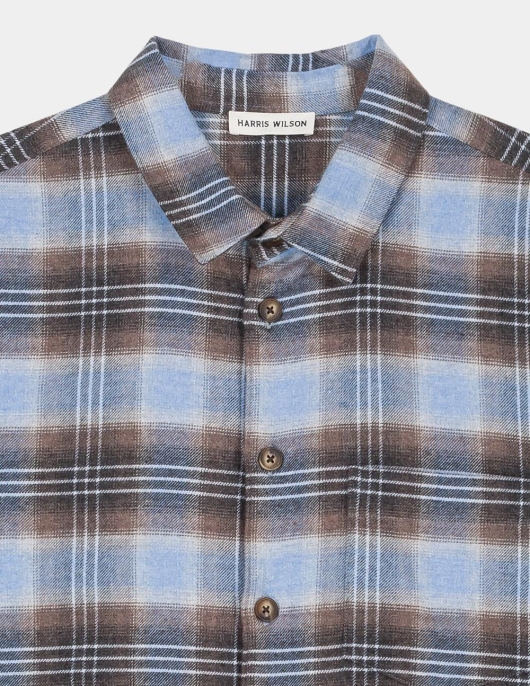 Chemise Bobby Imprimée Bleu 100% Coton Car Celeste | Homme Harris Wilson Chemises