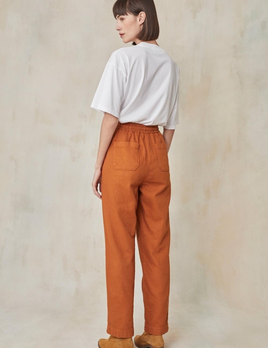 Pantalon Acelia Orange 100% Coton Epice | Femme Harris Wilson Pantalons & Jeans